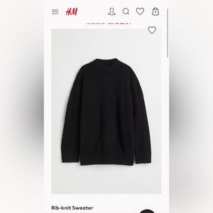 H&M Rib Knit Sweater NWT in the color black